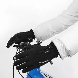 Rękawiczki rowerowe zimowe czarne - 3