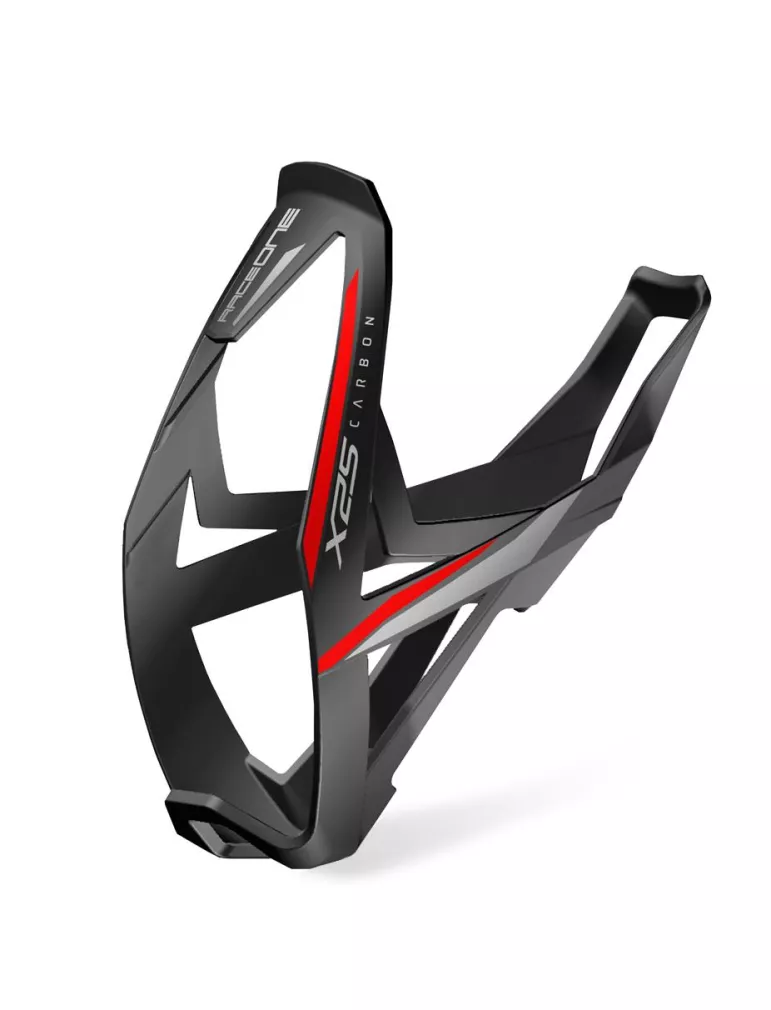 Koszyk na bidon RACEONE X25 CARBON czarno czerwony