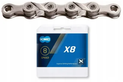 Łańcuch KMC X8 1/2"x3/32" 114 ogniw 8rz. Srebrny