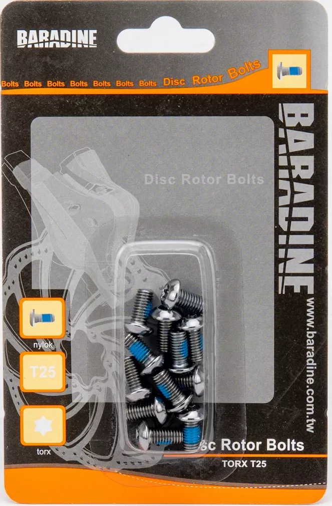 Śruby do tarczy hamulcowej BARADINE 12szt srebrne